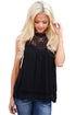 Sexy Black Sleeveless Crochet Vest Top